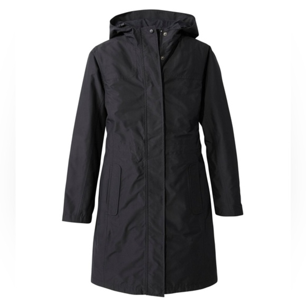 L.L. Bean Women's Black Hooded Trench Coat